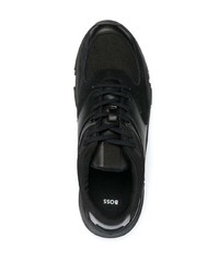 Мужские черные кожаные низкие кеды от BOSS