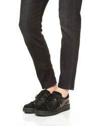 Женские черные кожаные низкие кеды от Opening Ceremony