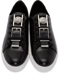 Мужские черные кожаные низкие кеды от Versus