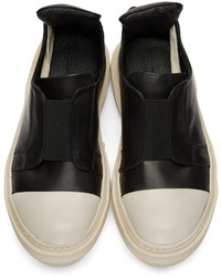 Мужские черные кожаные низкие кеды от D.gnak By Kang.d