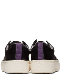 Женские черные кожаные низкие кеды от Eytys