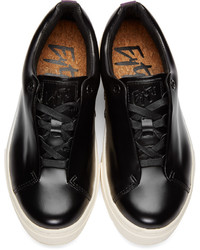 Женские черные кожаные низкие кеды от Eytys