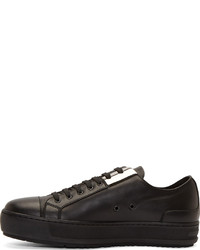 Мужские черные кожаные низкие кеды от Neil Barrett