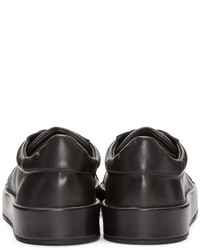 Женские черные кожаные низкие кеды от Jil Sander