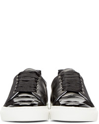 Женские черные кожаные низкие кеды от Lanvin