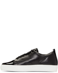 Женские черные кожаные низкие кеды от Lanvin