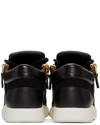 Женские черные кожаные низкие кеды от Giuseppe Zanotti