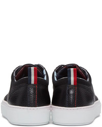 Мужские черные кожаные низкие кеды от Moncler Gamme Bleu