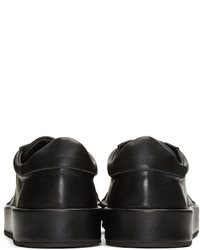 Женские черные кожаные низкие кеды от Jil Sander