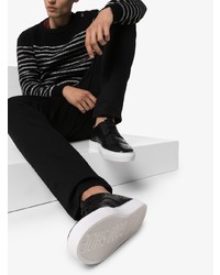 Мужские черные кожаные низкие кеды от Grenson