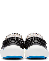 Женские черные кожаные низкие кеды от Fendi