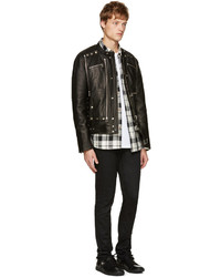 Мужские черные кожаные низкие кеды от Versus