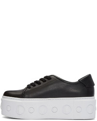 Женские черные кожаные низкие кеды от Versus