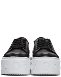 Женские черные кожаные низкие кеды от Versus