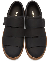 Женские черные кожаные низкие кеды от Acne Studios