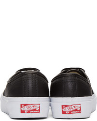 Женские черные кожаные низкие кеды от Vans