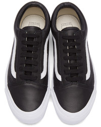 Женские черные кожаные низкие кеды от Vans