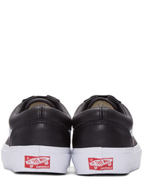 Женские черные кожаные низкие кеды от Vans