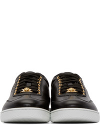 Мужские черные кожаные низкие кеды от Versace