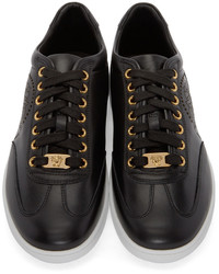 Мужские черные кожаные низкие кеды от Versace
