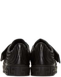 Мужские черные кожаные низкие кеды от Versace