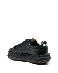 Мужские черные кожаные низкие кеды от Maison Mihara Yasuhiro