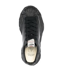 Мужские черные кожаные низкие кеды от Maison Mihara Yasuhiro