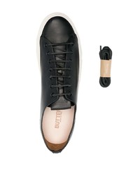 Мужские черные кожаные низкие кеды от Buttero