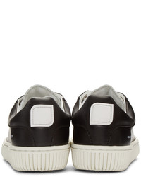 Женские черные кожаные низкие кеды от Courreges