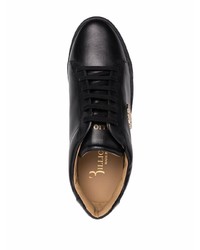 Мужские черные кожаные низкие кеды от Billionaire