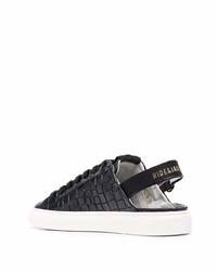 Мужские черные кожаные низкие кеды от Hide&Jack