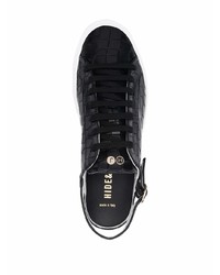 Мужские черные кожаные низкие кеды от Hide&Jack