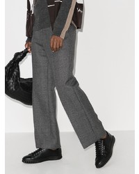 Мужские черные кожаные низкие кеды от Salvatore Ferragamo