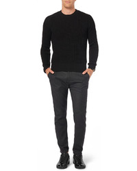 Мужские черные кожаные низкие кеды от Mr. Hare