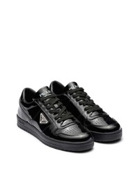 Мужские черные кожаные низкие кеды от Prada