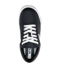 Мужские черные кожаные низкие кеды от Sunnei