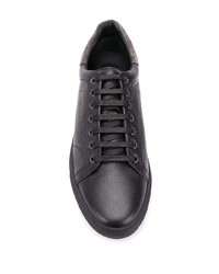 Мужские черные кожаные низкие кеды от Tagliatore