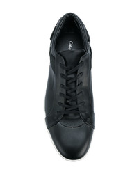 Мужские черные кожаные низкие кеды от Calvin Klein Jeans