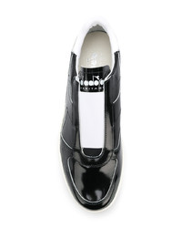 Мужские черные кожаные низкие кеды от Diadora