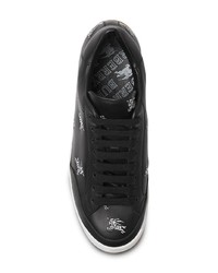 Женские черные кожаные низкие кеды от Burberry