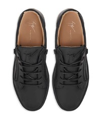 Мужские черные кожаные низкие кеды от Giuseppe Zanotti