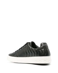 Мужские черные кожаные низкие кеды от Salvatore Ferragamo