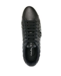 Мужские черные кожаные низкие кеды от Salvatore Ferragamo