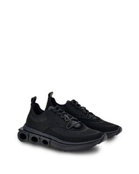 Мужские черные кожаные низкие кеды от Ferragamo