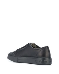 Мужские черные кожаные низкие кеды от Salvatore Ferragamo