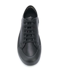 Мужские черные кожаные низкие кеды от Salvatore Ferragamo