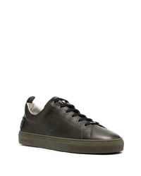 Мужские черные кожаные низкие кеды от Jacob Cohen