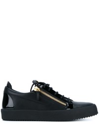 Мужские черные кожаные низкие кеды от Giuseppe Zanotti Design