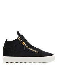 Мужские черные кожаные низкие кеды от Giuseppe Zanotti