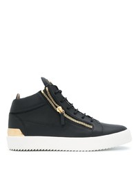 Мужские черные кожаные низкие кеды от Giuseppe Zanotti